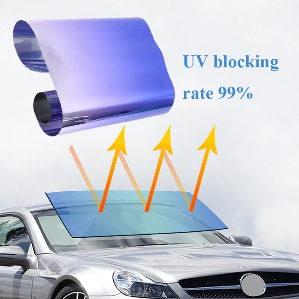 Universal Car Solar Window Tint Film Heat Insulation Color Changing Film Sun Shade Front Windshield Sunshade Protector