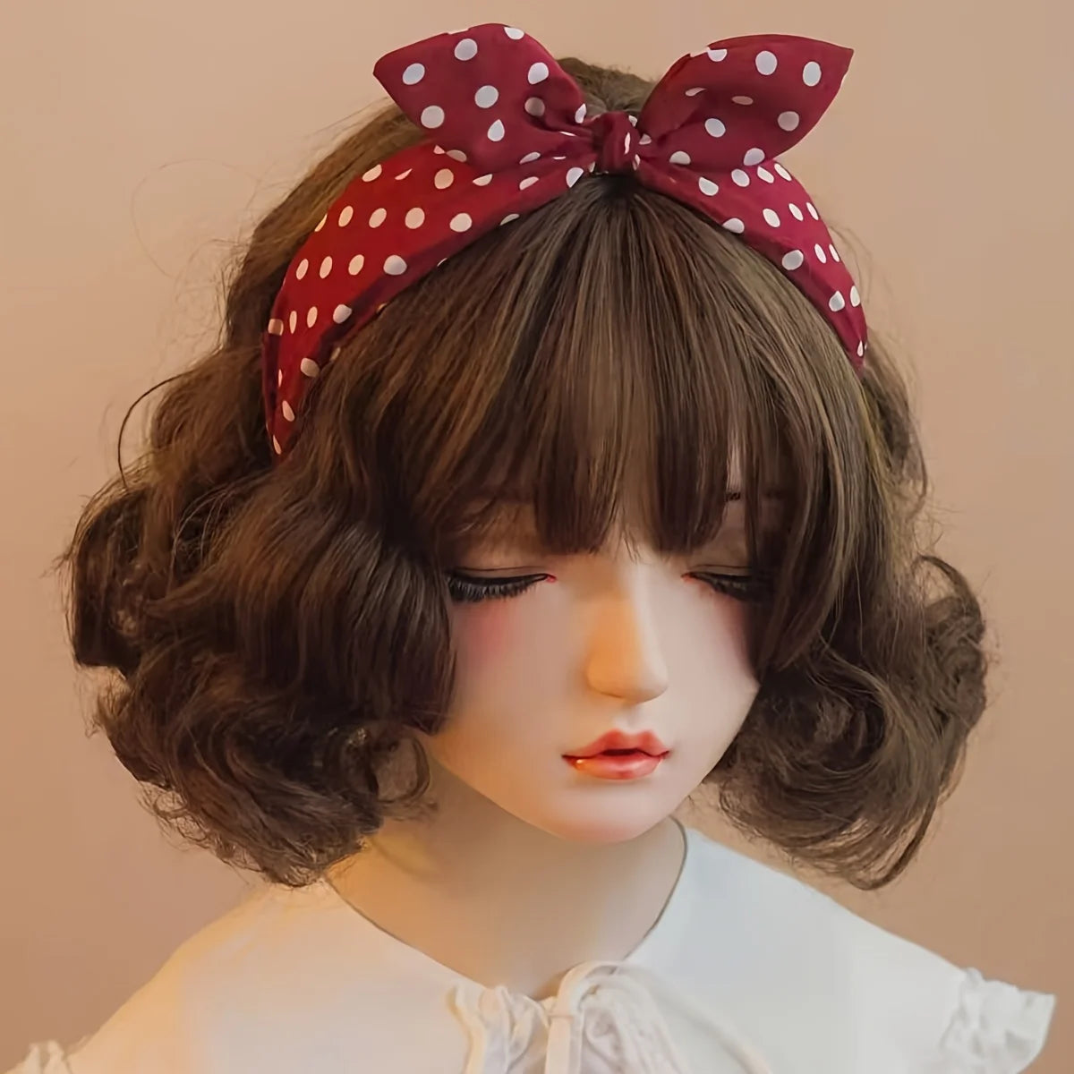 Wave Dot Rabbit Ear Bow fashionable Hair Hoop for Women's Dress up