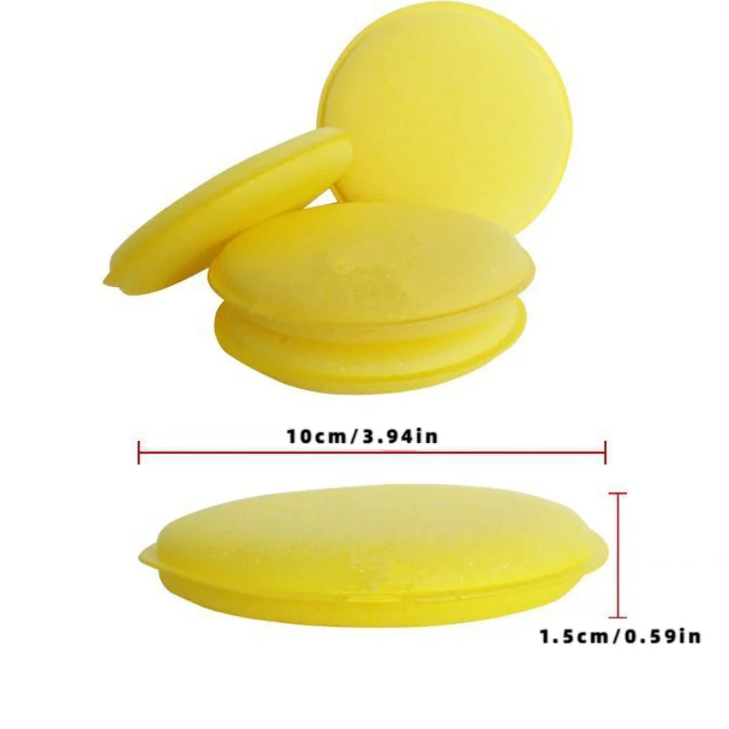 6PCS Welt waxing sponge Car Wash Beauty High-density small round sponge car polishing waxing sponge wipe