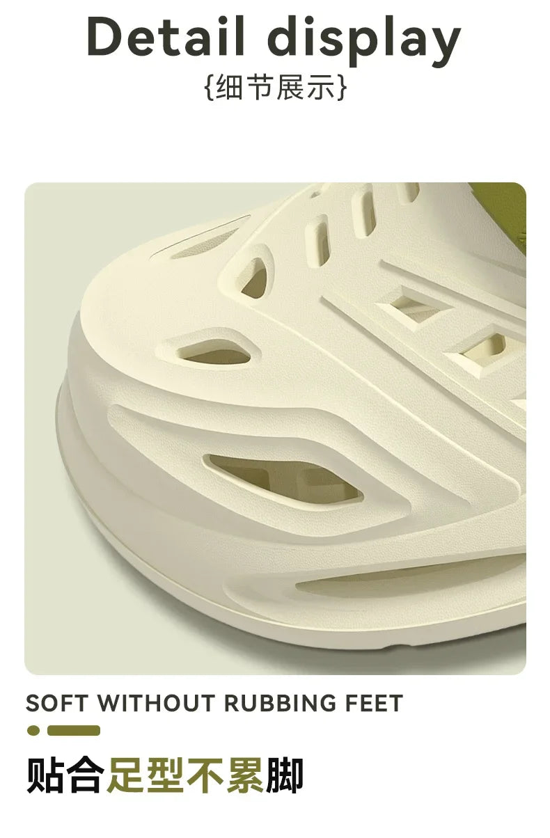 Arch support, anti slip, soft sole, wear-resistant cool slippers for wearing, thick sole breathable odor proof summer hole shoes