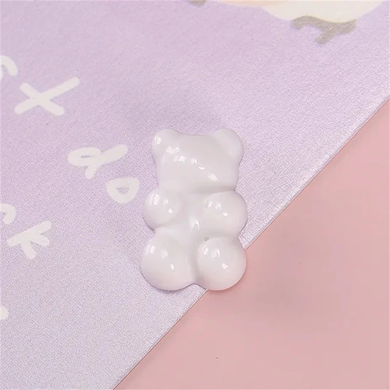 50pcs 3D Cartoon Jelly Bear Nail Art Resin Charms Rhinestones Kawaii Accessories Press on Nails Decorations DIY Supplies Parts