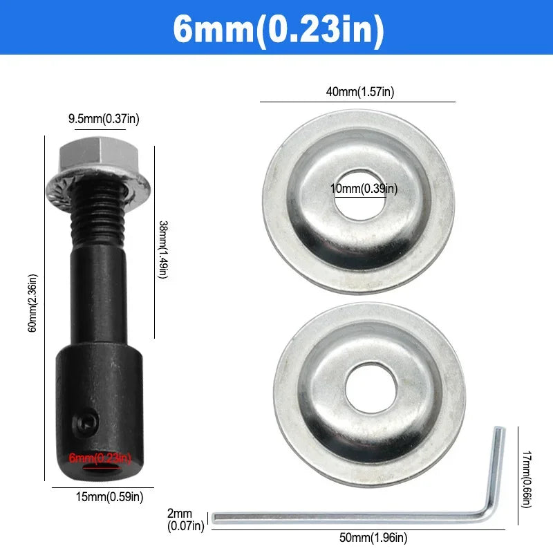 10mm Spindle Adapter for Grinding Polishing 5mm/6mm/8mm/10mm/12mm/14mm/16mm Shaft Motor Bench Grinder