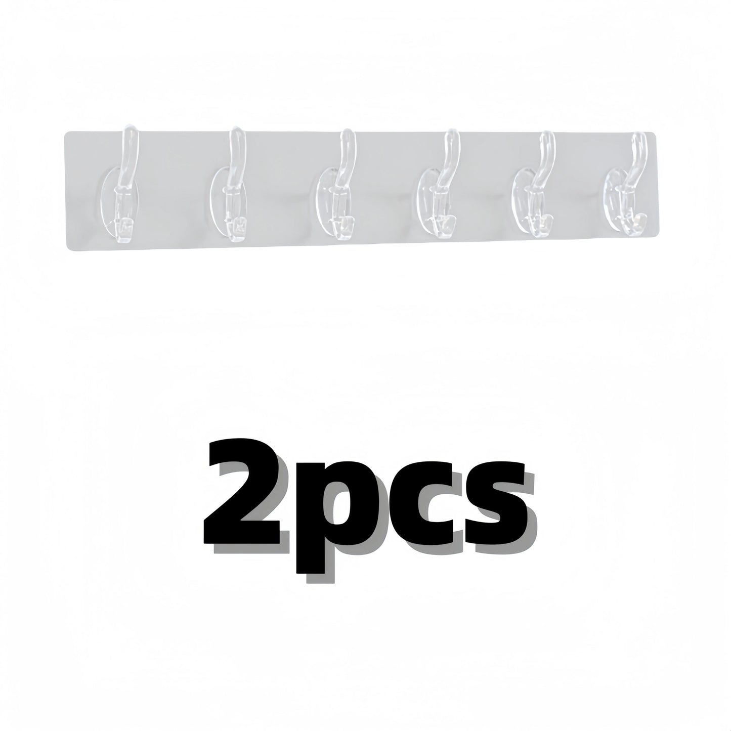 Transparent Row Hook Non-perforated Seamless Hook 5-6 Strong Hook Wall-mounted Row Clothes Hook