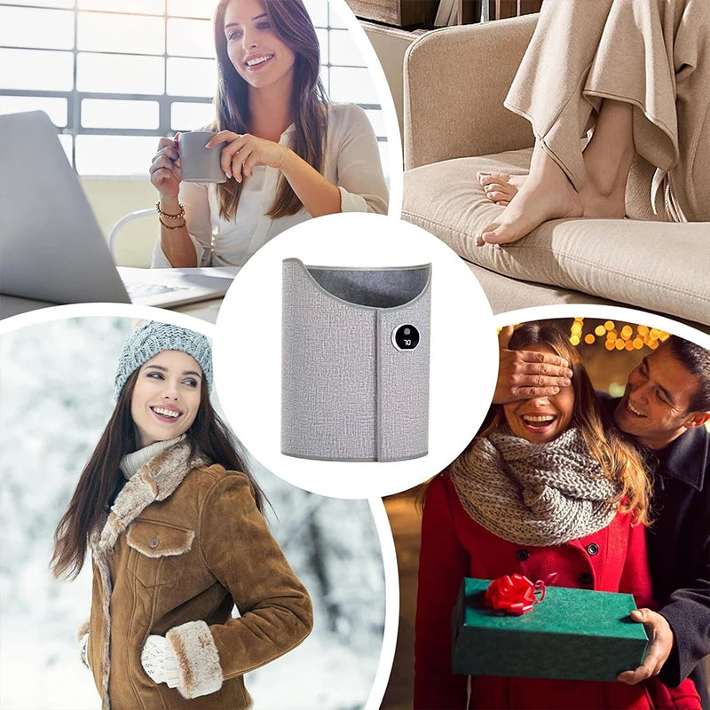 Electric Foot Heater Under Desk Silent Foldable Leg Warmer Thermostat Auto Shut Off Timer Office Home EU/UK Plug