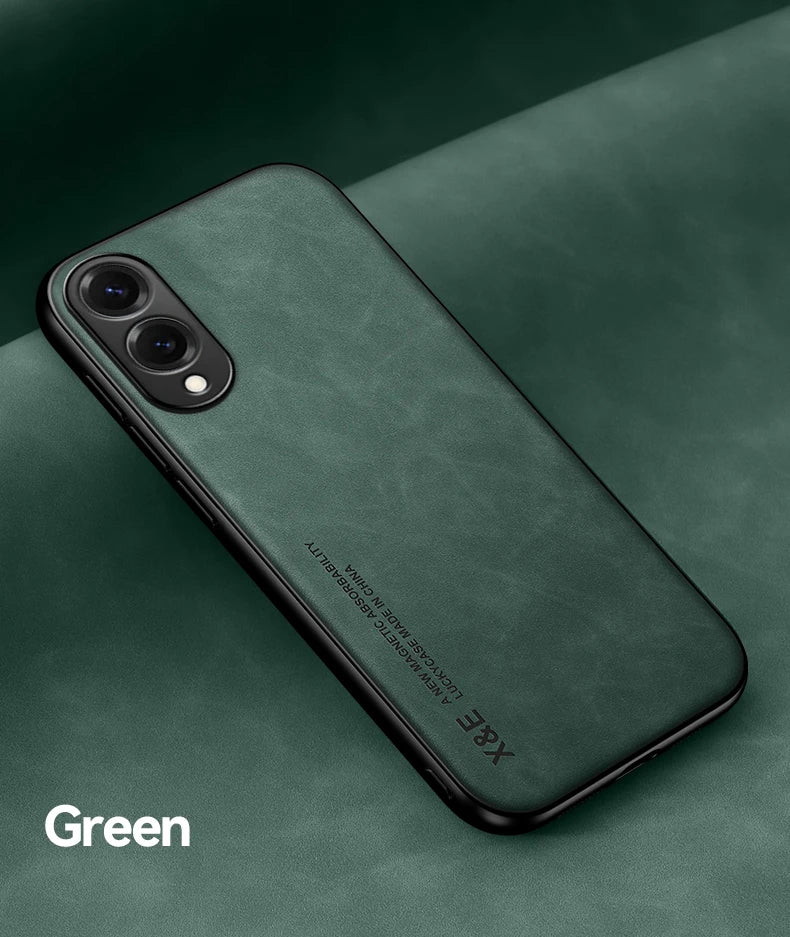 Magnetic Sheepskin Leather Case For Samsung Galaxy S25 S24 S23 S22 S21 S20 Ultra FE S25 Edge S10 S9 Plus Soft Shockproof Cover