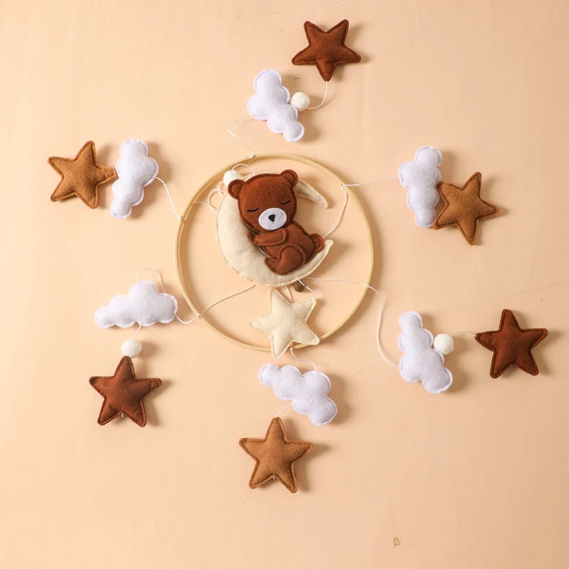 Baby Crib Mobile Bed Bell Toys Musical Rattle Educational Toys Bed Bell Newborn Mobile Bed Bell Bracket Baby Hanging Toys Holder