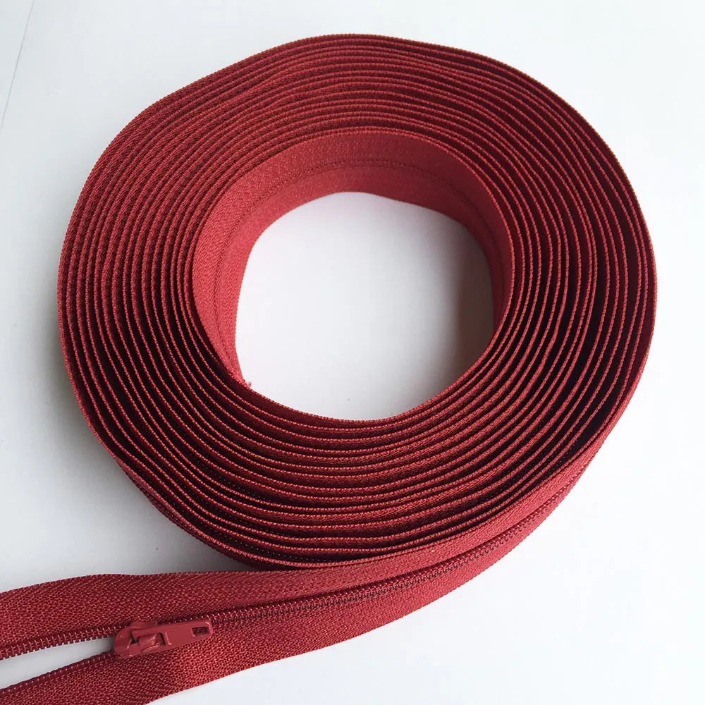 5Meters 3# Nylon Zipper at the Meter with 10Pcs Sliders for Tailor Sewing Clothes DIY Bags Accessorries Supply Zippers Roll