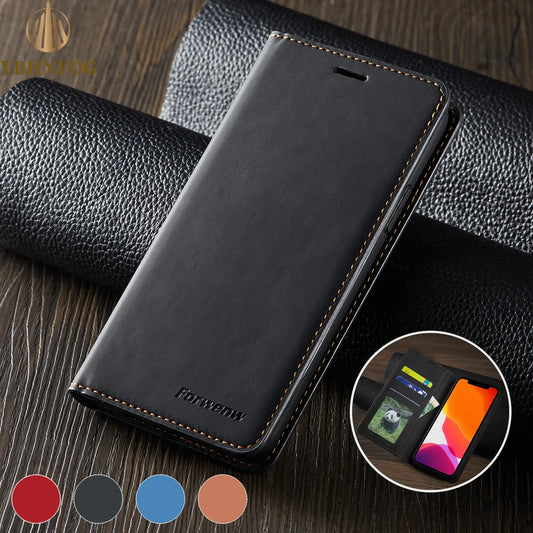 Leather Flip Phone Case For Samsung Galaxy S7 Edge S8 S9 Plus S10E S20 S21 FE S22 S23 S24 S25 Ultra Luxury Wallet Bracket Cover