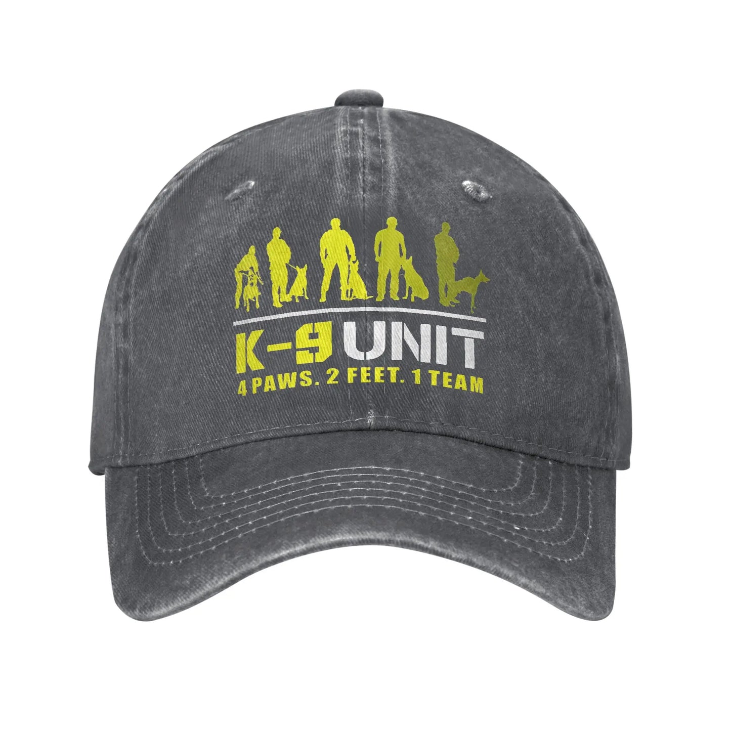 K9-Unit-Malinois-Team Handler Baseball Caps Distressed Denim Tactical Police Dog Squad Headwear Unisex Outdoor Workouts Gift Hat