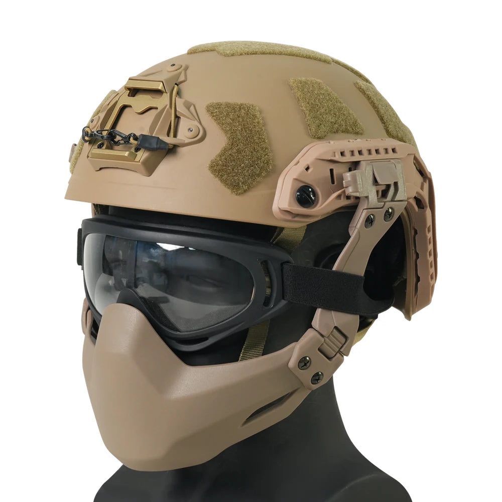 BOOIU Tactical Fast Helmet Half Mask Hunting Military Cs Game Live Paintball Shooting Helmet Mask Helmet Accessories Equipment