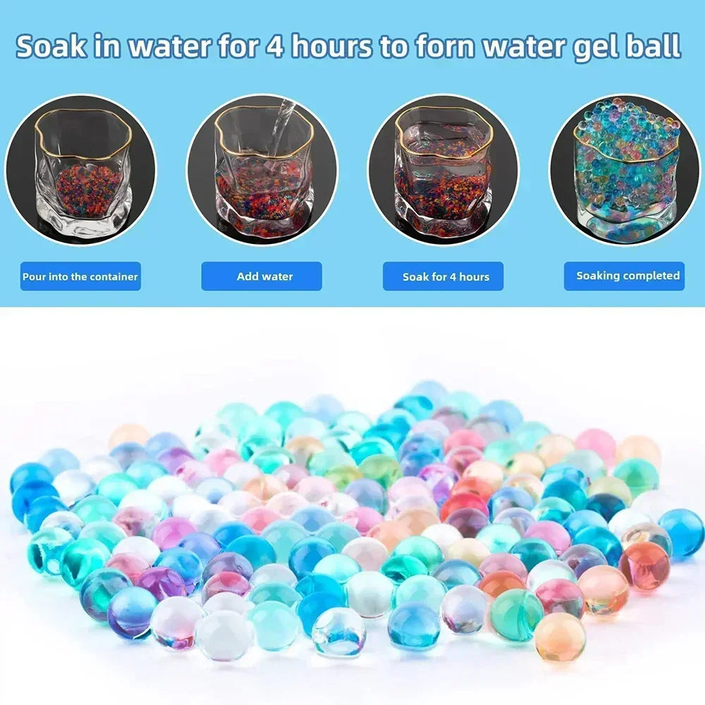 20K Water Balls Beads with Bottle 7-8mm Gel Water Beads Works for Gel Ball Gun and Splatter Ball Blaster Non-Toxic No Stain