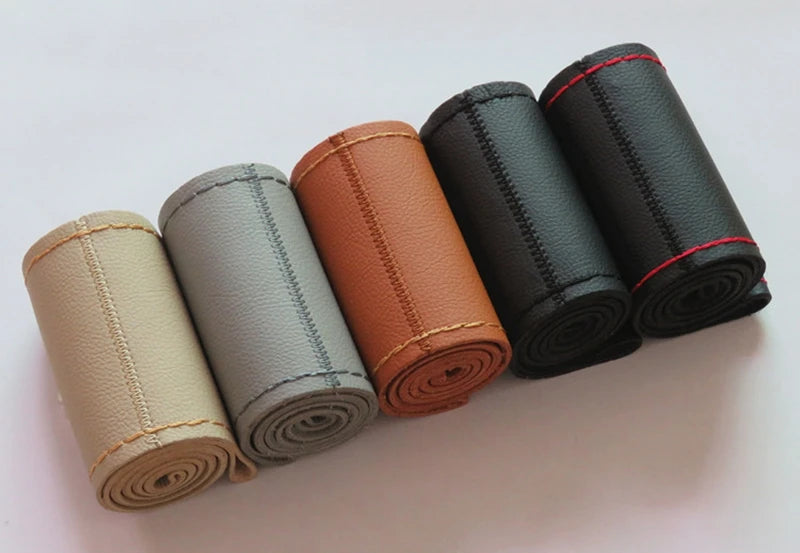 DIY Soft Fiber Leather Steering Wheel Covers Universal braid Car steering-wheel With Needles And Thread Interior accessories