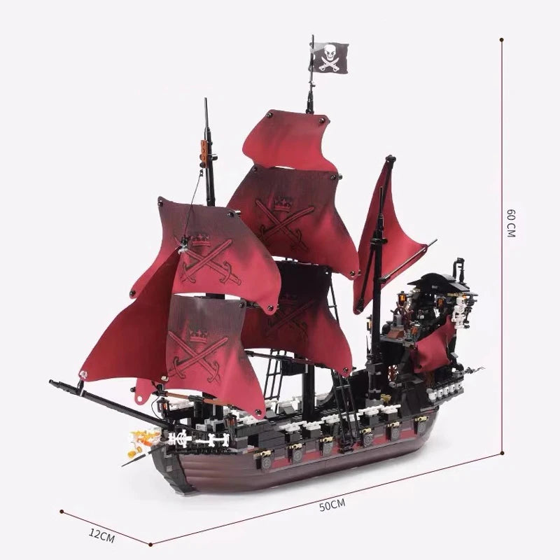 Pirates of the Caribbean Black Pearl Queen Anne Revenge Ghost Ship Model 79008 4184 Building Blocks 4195 Set Bricks Toy Kid Gift