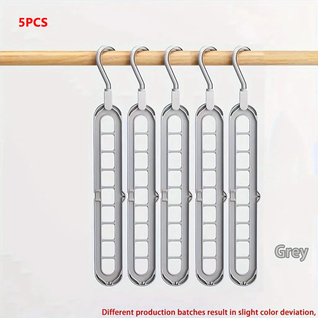 Plastic Multifunctional Hangers Heavy Duty Space Saving 9 Holes Clothes Organizer for Bedroom Cabinet Wardrobe Home Storage Use