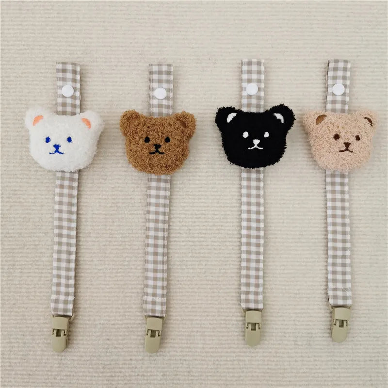 Cute Bear Baby Pacifier Clip Chain Dummy Holder Soother Pacifier Clips Strap Nipple Holder Infant Feeding Babies Accessories