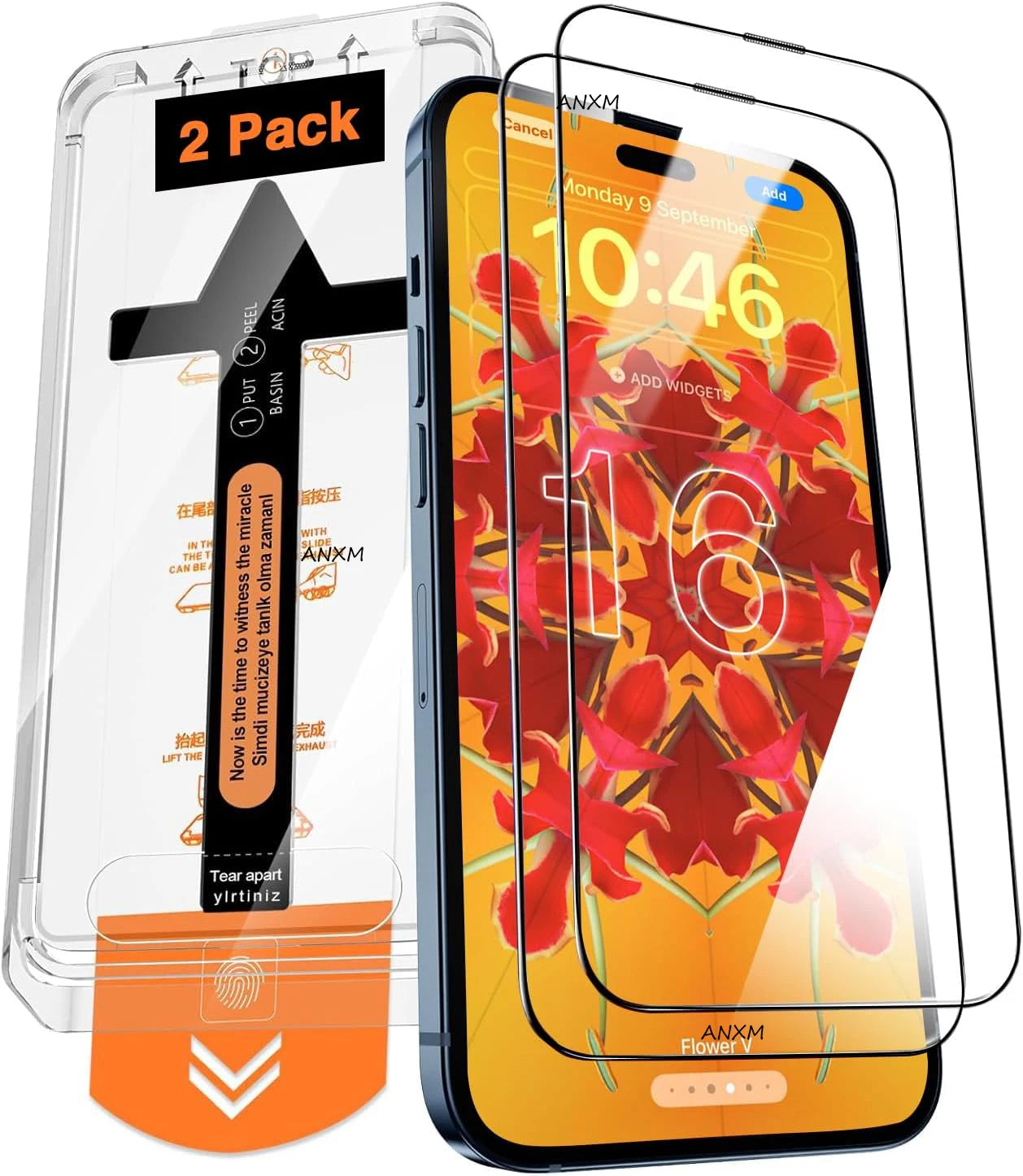 2Pcs Tempered Glass For iPhone 14 15 16 Plus 13 12 11 Pro Max Mini XS Max X XR Screen Protector Dust Free Lnstallation With Easy