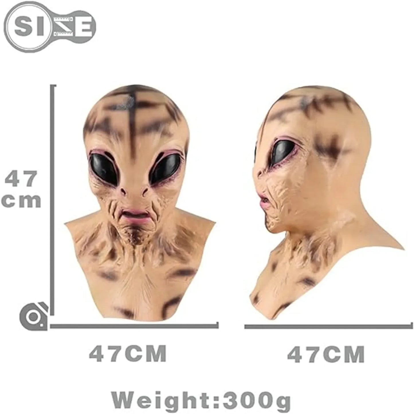 Halloween Alien Mask Scary Horrible Big Eyes Horror Alien Mask Full Head Latex Mask Mask Monster Mask Gifts