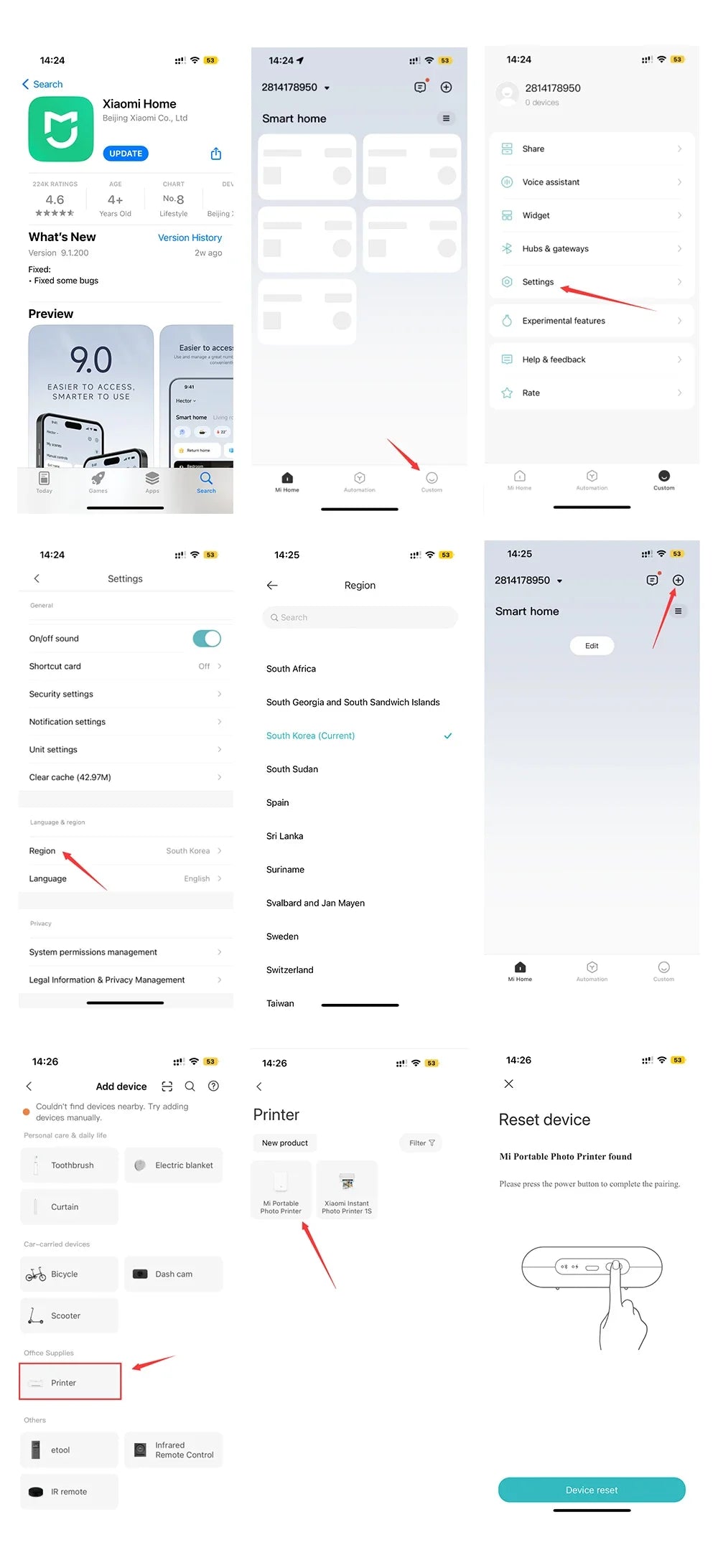 Global Version Original Xiaomi Mini Photo Printer ZINK Inkless Technology Multifuncion AR Video Printing Bluetooth 5.0 Portable