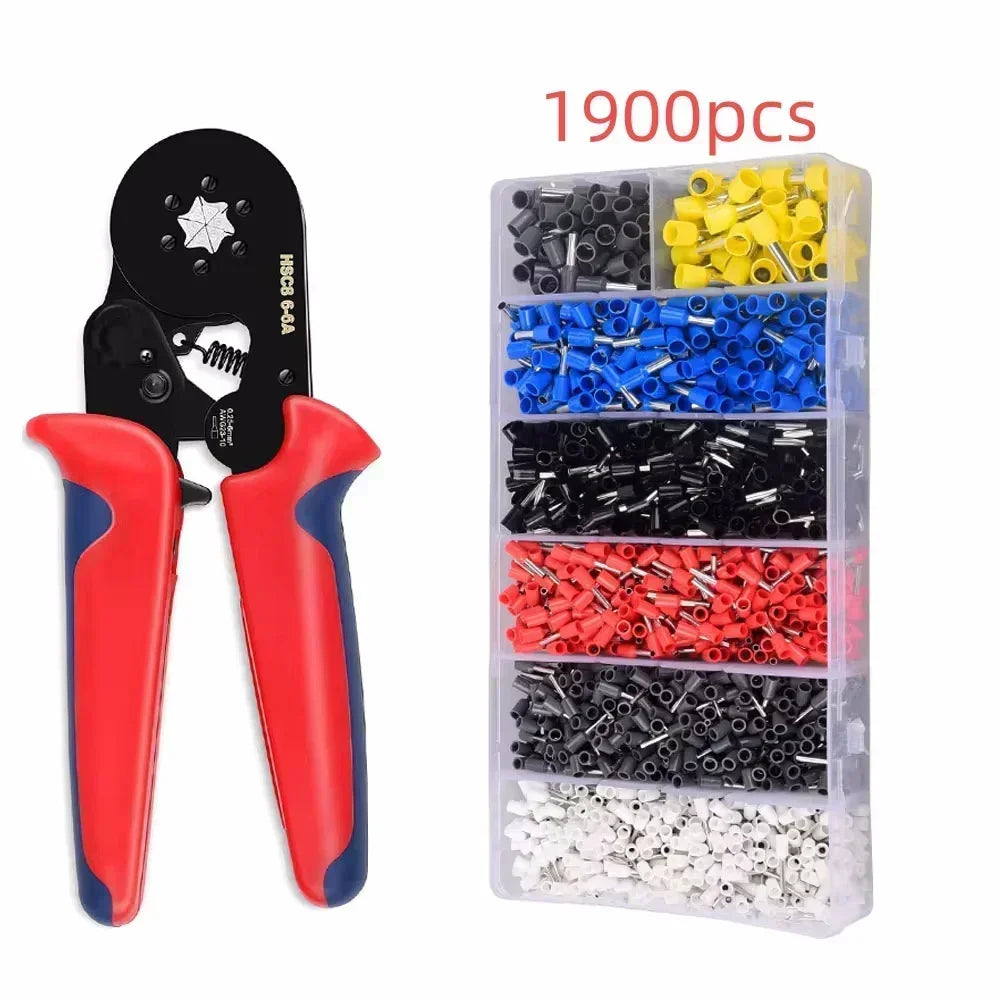 Manual Crimping Pliers HSC8 6-4A/HSC8 6-6A Tube Terminal Crimping Tool With Terminal Tip Set for Home Improvement and Electrica