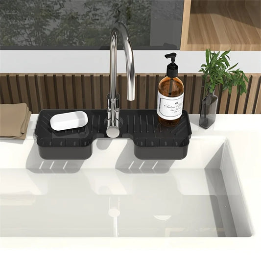 1pc-Silicone faucet drainage pad, kitchen waterproofing, bathroom countertop drainage pad