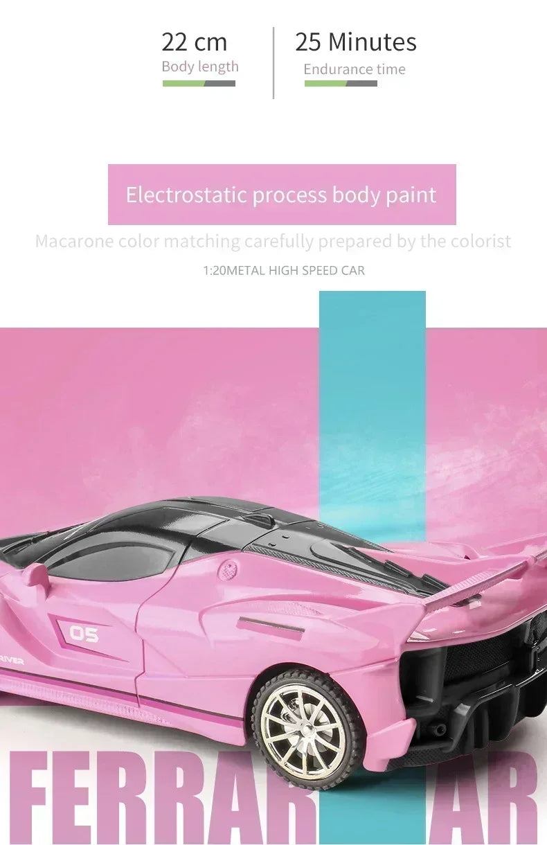 1:18 Radio Remote Control Car Chargeable RC Car High Speed 15km/h 2.4G With LED Light Toys for Boys Girls Vehicle Racing Hobby