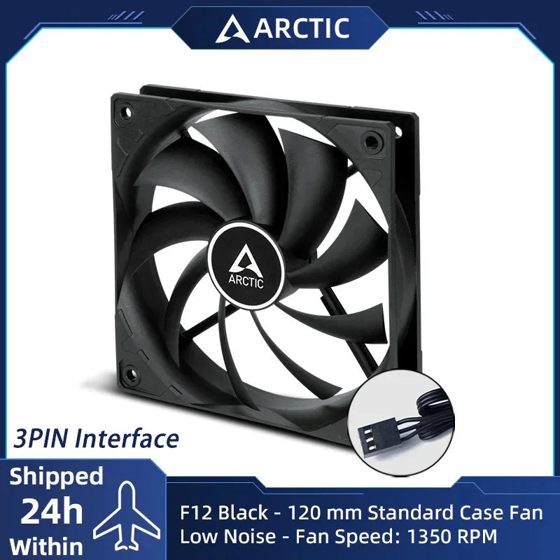 ARCTIC P12 Pro PST CO 120mm Case Fan, PWM Sharing Technology (PST), Dual Ball Bearing for Continuous Operation, 400–3000 rpm
