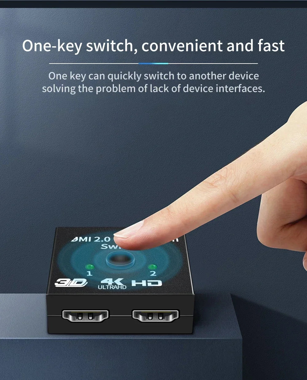 4K Switch KVM Bi-Direction 1x2/2x1 HDMI-compatible Switch 2 In1 Out for TV Box PS4/3 Switcher Adapter HDMI-Compatible Splitter