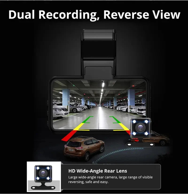 Hd dashcam wireless WiFi connects front and rear dual lens with reverse video car black box, car DVR, car surveillance camera