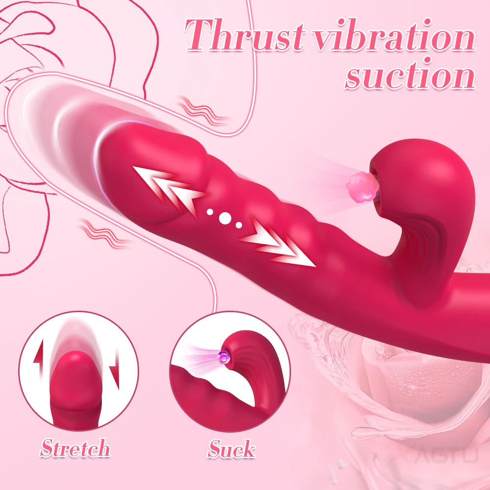 Powerful Thrusting Sucking Vibrator Female Sucker Clitoris Stimulator G Spot Dildo Massager Adult Goods Sex Toys for Women