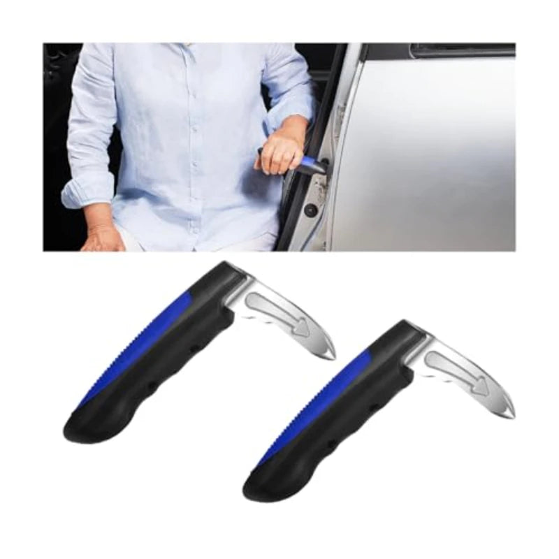 Automotive door assist handles 2-in-1 multifunctional vehicle support handles with window breaker, portable door latch handles