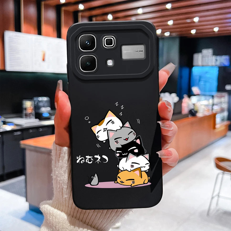 Phone Case For Infinix Note 60 Pro Edge 4G 5G Liquid Silicone High Quality Shockproof Cute Animals Cover
