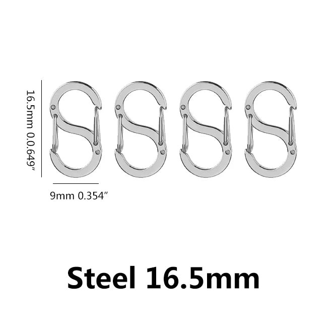 4pcs Letter S Lobster Clasps Stainless Steel Buckle Spring Snap Hook Carabiner Necklaces Connectors for DIY Jewelry Making