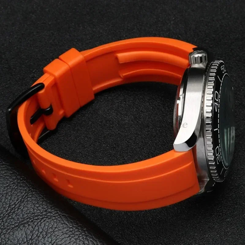 Quality Rubber Watch Strap 20mm 22mm 24mm for Seiko 5 Green Water Ghost Abalone Men Sport Silicone Wristband Quick Release Band