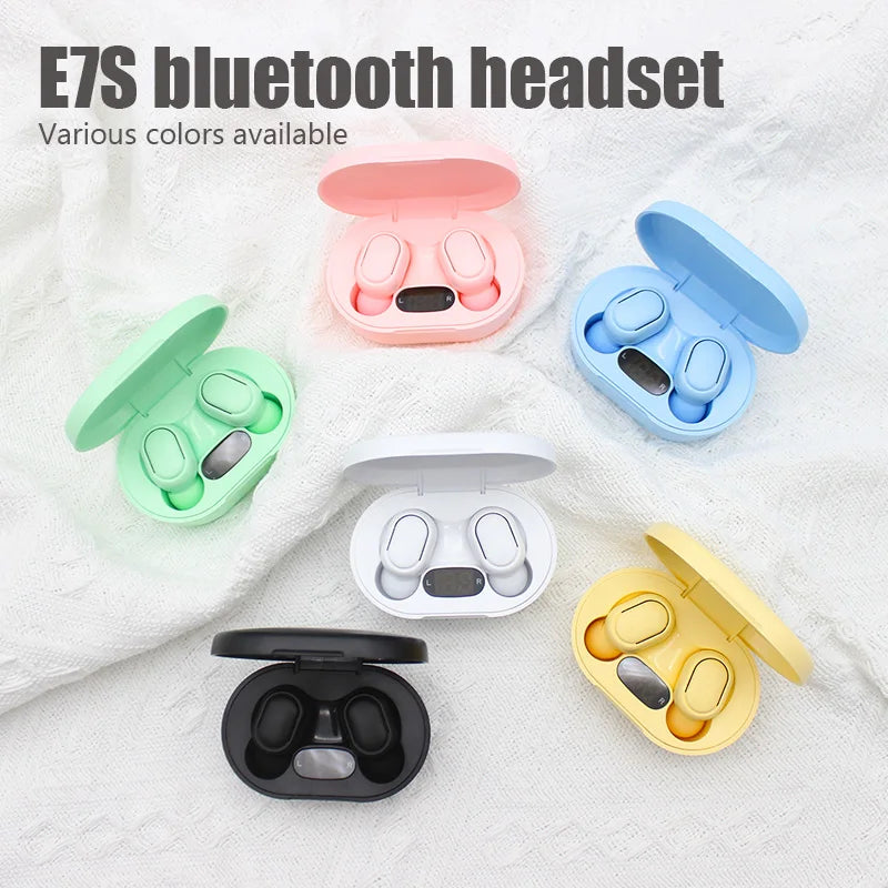 Original E7S TWS Wireless Headphones with Mic LED Display Earbuds Wireless Bluetooth Headset Air E7S Fone Bluetooth Earphones