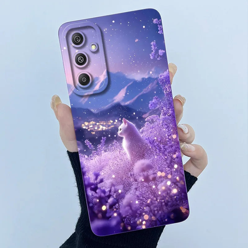 For Samsung Galaxy M34 M35 5G F34 5G Simplicity Flowers Liquid Shockproof Silicone Soft Phone Cover For SamsungM34 5G Case