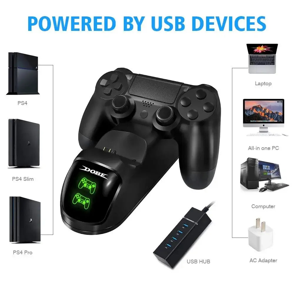 DOBE PS4 Controller Charger Station for Playstation 4 Controller Remote Charging Station with 1.8 Hour Fast-Charging