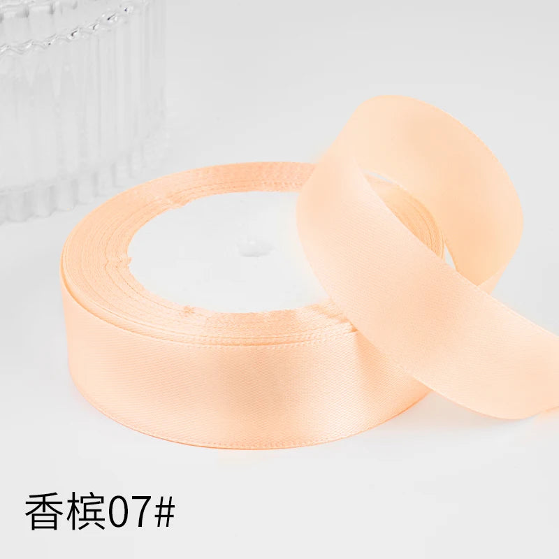 25yards/roll 1inch Satin Ribbon DIY Handmade Crafts Gift Box Flower Cake Decoration Wedding Birthday Party Festival Supplies