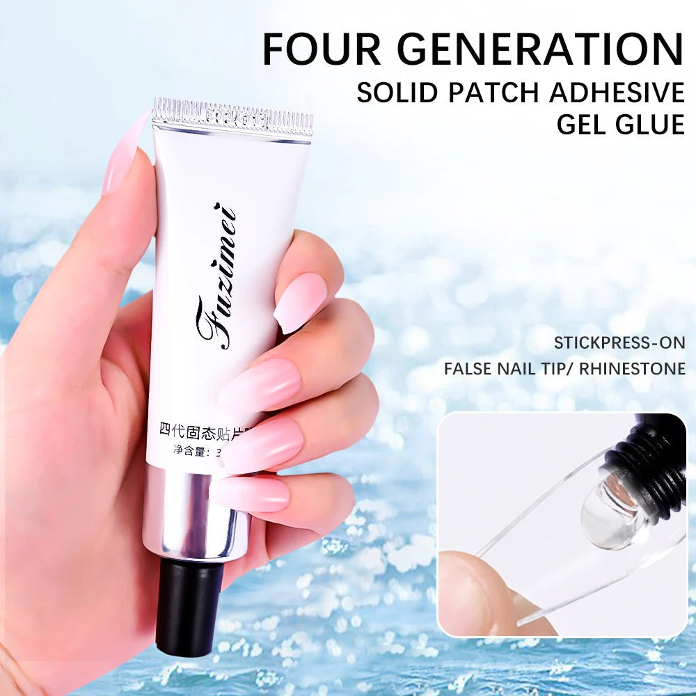30g Solid Strong Adhesive Nail Glue For Rhinestone/False Nails/Glitter Fast Drying Gel DIY Professional Salon Manicure Glue *&#