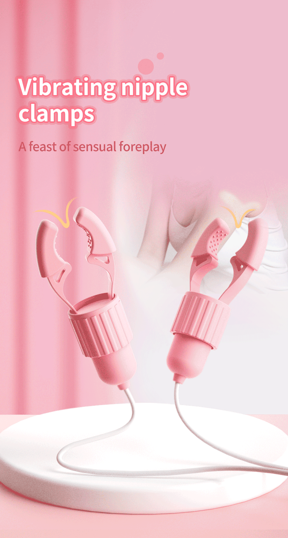 Nipple Vibrator Vibrating Clamps Clitoral Clip Breast Massage Clitoral Stimulation Masturbator Female Sex Toy for Women Adult18+