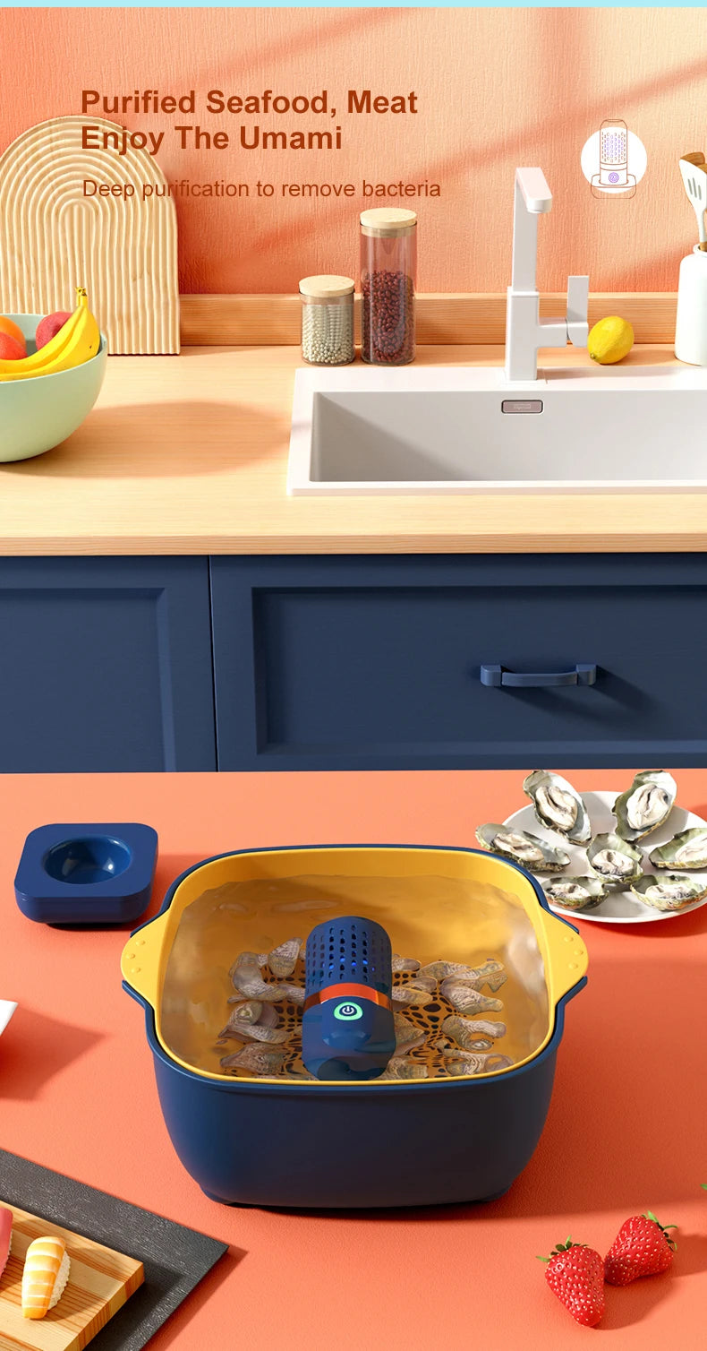 Fruit Vegetable Washing Machine Capsule Shape Wireless Food Purifier Household Pesticide Disinfection Vegetables Cleaner Machine