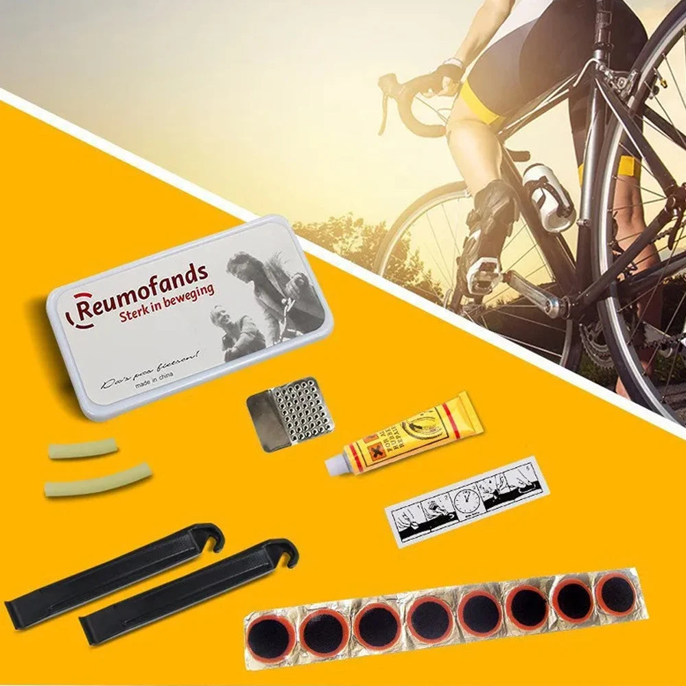 Bike Tire Repair Kit Patches Tire Flim Grinding Film Crowbar Multifunctional Tools Cycling Tire Patch Bicycle Repair Puncture
