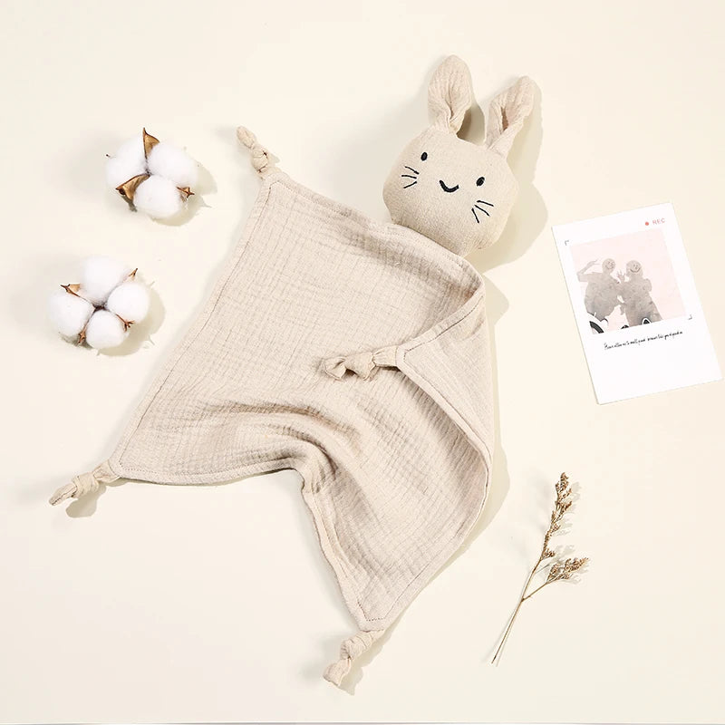 Baby Cotton Muslin Comfortable Blanket Cute Cat Doll For Infant Kids Sleep Appease Towel Children Rabbit Saliva Scarf