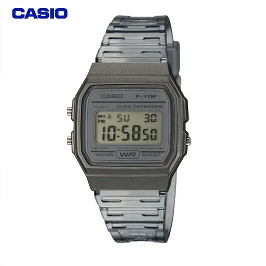 Casio F-91WS Square Electric Watch Resin Outdoor Waterproof Sports Women Men Student Watch Digital Stopwatch Automatic Calendar