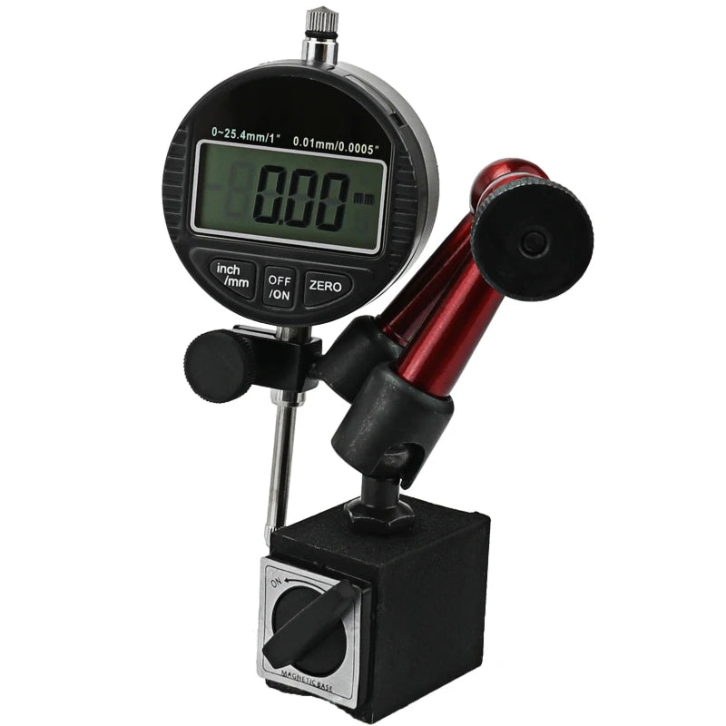 Digital Dial Indicator 0-12.7mm/0.5'' 0-25.4mm 0.01mm Mini Magnetic Base Holder Gauge Caliper Measuring Tools
