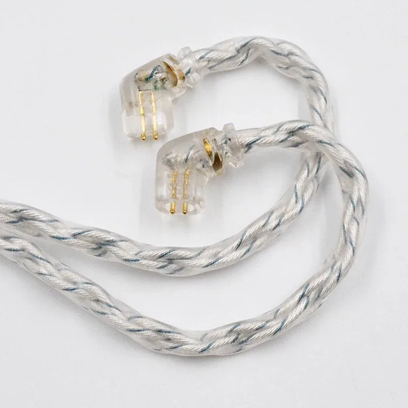 KZ 784 Cores Silver Plated Upgrade Earphone Cables 8 Core Silver Blue Hybrid Headphone With 3.5MM Metal Plug ZAX/DQ6/ZSX/ZSN PRO