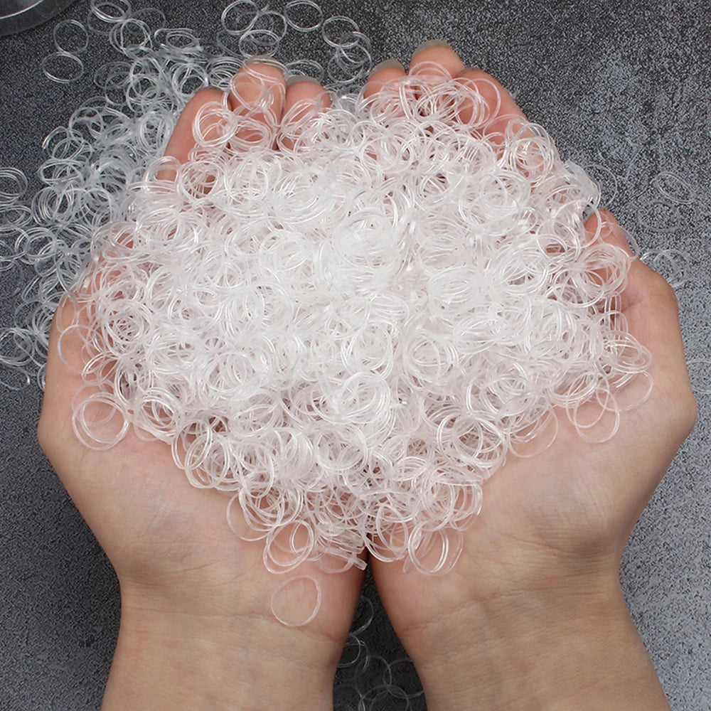 1500PCS Girls Disposable Rubber Band Boxed Elastic Hair Bands Headband Children Ponytail Holder Bands Kids Hair Accessories