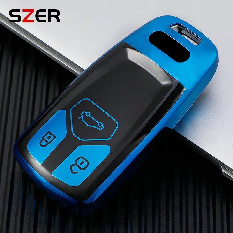 Leather TPU Car Key Case Cover For Audi A4 B9 A5 A6 8S 8W Q5 Q7 4M S4 S5 S7 TT TTS TFSI RS Protector Shell Fob Accessories