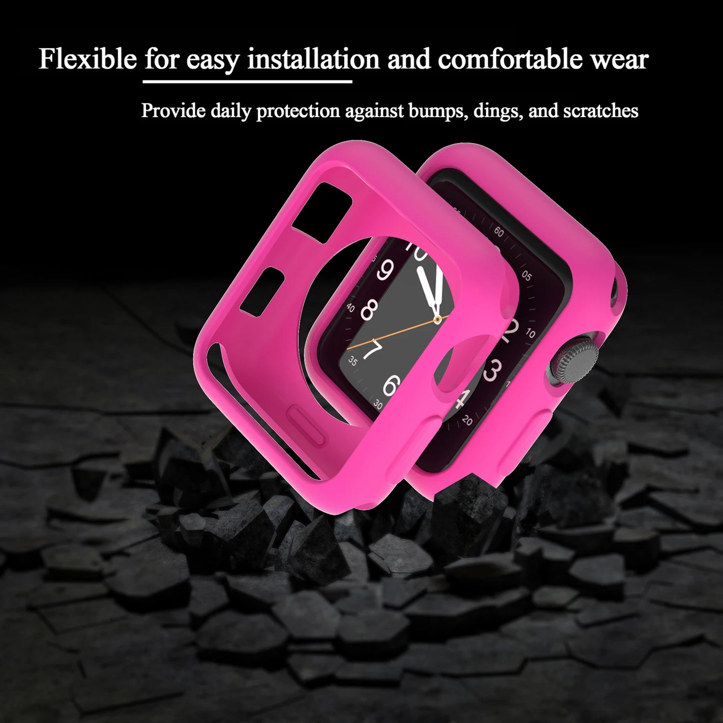 Candy Soft Silicone Bend+Case for Apple Watch Cover 9 8 7 6 Se 5 45mm 42mm 38 Protection Iwatch Serie 44mm 40mm 41mm Strap+case