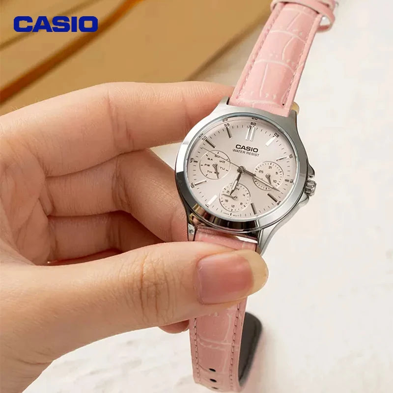 Casio LTP-V300D Watch Three Eye Waterproof Fashion Leisure Business Simple Commuting Quartz Women's Watch Gifts to Girlfriend