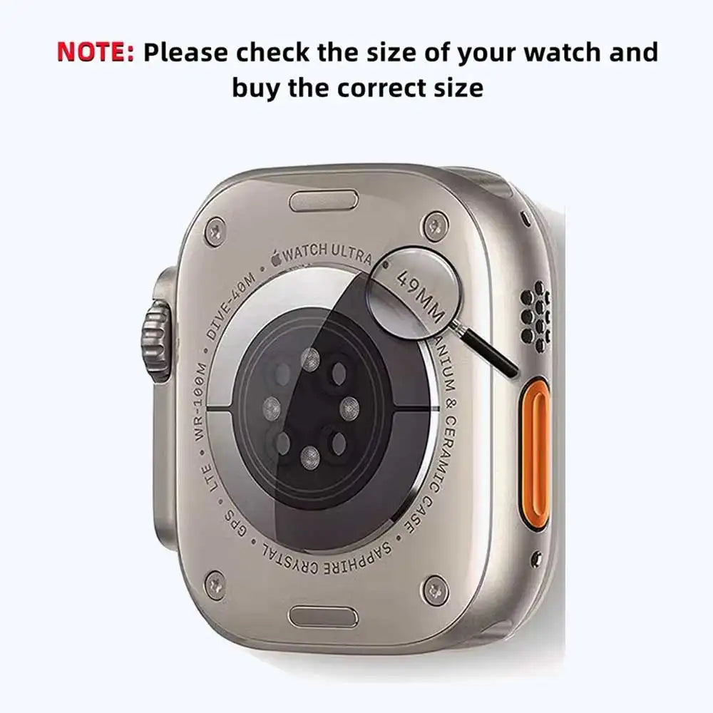 Glass+case For Apple Watch Ultra 2 case 49mm smartwatch PC Bumper+Screen Protector Tempered Cover iwatch series band Accessories